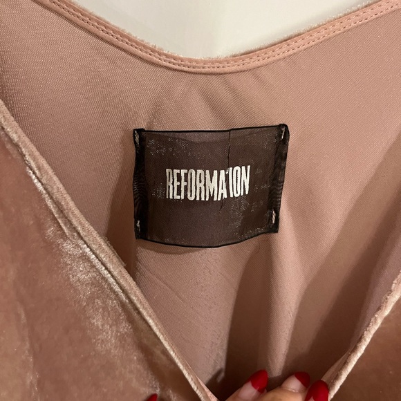 Reformation Pink Velvet Tank Top - Picture 5 of 7